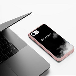 Чехол iPhone 7/8 матовый Чёрный клевер, цвет: 3D-светло-розовый — фото 2