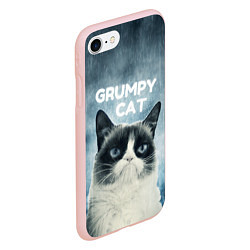 Чехол iPhone 7/8 матовый Grumpy Cat, цвет: 3D-светло-розовый — фото 2