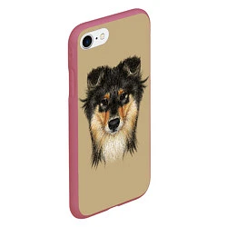 Чехол iPhone 7/8 матовый Rouge Collie, цвет: 3D-малиновый — фото 2