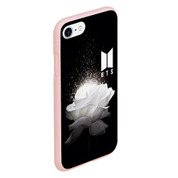 Чехол iPhone 7/8 матовый BTS Flower, цвет: 3D-светло-розовый — фото 2