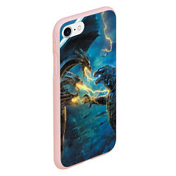 Чехол iPhone 7/8 матовый Godzilla Rage, цвет: 3D-светло-розовый — фото 2