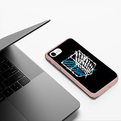 Чехол iPhone 7/8 матовый АТАКА ТИТАНОВ, цвет: 3D-светло-розовый — фото 2