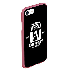 Чехол iPhone 7/8 матовый My Hero Academia белый лого, цвет: 3D-малиновый — фото 2