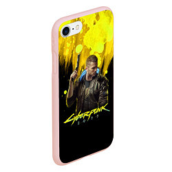 Чехол iPhone 7/8 матовый Cyberpunk 2077, цвет: 3D-светло-розовый — фото 2