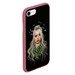 Чехол iPhone 7/8 матовый BILLIE EILISH, цвет: 3D-малиновый — фото 2