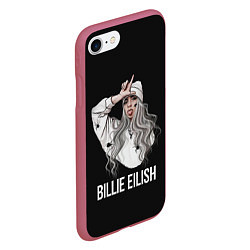 Чехол iPhone 7/8 матовый BILLIE EILISH, цвет: 3D-малиновый — фото 2