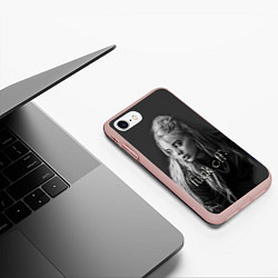 Чехол iPhone 7/8 матовый Billie Eilish fak off, цвет: 3D-светло-розовый — фото 2