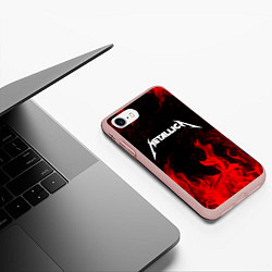 Чехол iPhone 7/8 матовый METALLICA НА СПИНЕ, цвет: 3D-светло-розовый — фото 2