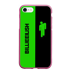 Чехол iPhone 7/8 матовый BILLIE EILISH GLITCH, цвет: 3D-малиновый