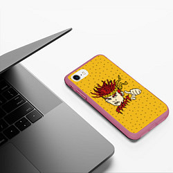 Чехол iPhone 7/8 матовый GONE Fludd - FIGHT, цвет: 3D-малиновый — фото 2