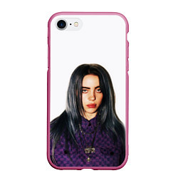 Чехол iPhone 7/8 матовый BILLIE EILISH, цвет: 3D-малиновый