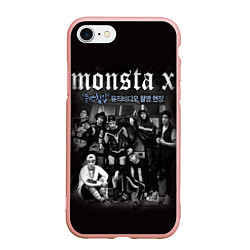 Чехол iPhone 7/8 матовый Monsta X, цвет: 3D-светло-розовый