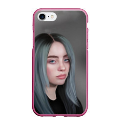 Чехол iPhone 7/8 матовый Billie Eilish: Ocean Eyes, цвет: 3D-малиновый