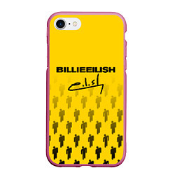 Чехол iPhone 7/8 матовый Billie Eilish: Yellow Autograph, цвет: 3D-малиновый