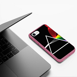 Чехол iPhone 7/8 матовый PINK FLOYD, цвет: 3D-малиновый — фото 2