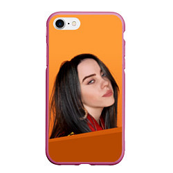 Чехол iPhone 7/8 матовый BILLIE EILISH: Orange Mood, цвет: 3D-малиновый