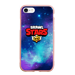 Чехол iPhone 7/8 матовый BRAWL STARS лого в космосе