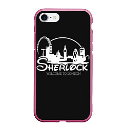 Чехол iPhone 7/8 матовый Sherlock, цвет: 3D-малиновый