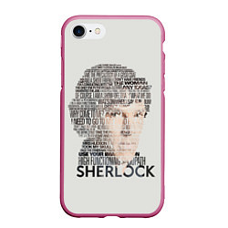 Чехол iPhone 7/8 матовый Sherlock, цвет: 3D-малиновый