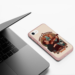 Чехол iPhone 7/8 матовый Sherlock, цвет: 3D-светло-розовый — фото 2