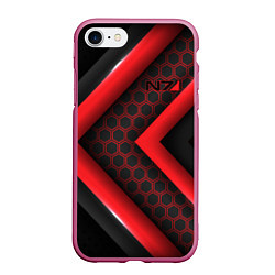 Чехол iPhone 7/8 матовый Mass Effect N7, цвет: 3D-малиновый