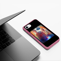 Чехол iPhone 7/8 матовый Doctor Who, цвет: 3D-малиновый — фото 2