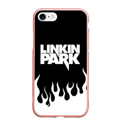 Чехол iPhone 7/8 матовый Linkin Park: Black Flame