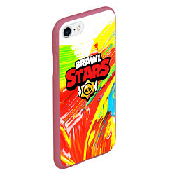 Чехол iPhone 7/8 матовый BRAWL STARS, цвет: 3D-малиновый — фото 2