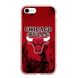Чехол iPhone 7/8 матовый CHICAGO BULLS, цвет: 3D-светло-розовый