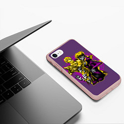 Чехол iPhone 7/8 матовый Приключения ДжоДжо, цвет: 3D-светло-розовый — фото 2