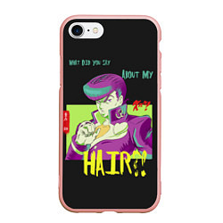 Чехол iPhone 7/8 матовый Приключения ДжоДжо Hair?!, цвет: 3D-светло-розовый