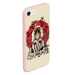 Чехол iPhone 7/8 матовый Princess Mononoke, цвет: 3D-светло-розовый — фото 2