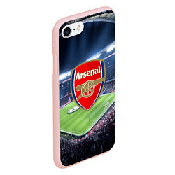 Чехол iPhone 7/8 матовый FC Arsenal, цвет: 3D-светло-розовый — фото 2