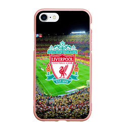 Чехол iPhone 7/8 матовый FC Liverpool, цвет: 3D-светло-розовый