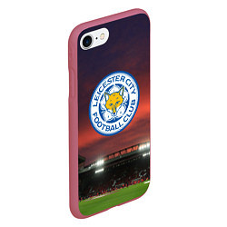 Чехол iPhone 7/8 матовый FC Leicester City, цвет: 3D-малиновый — фото 2