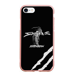 Чехол iPhone 7/8 матовый XXXTENTACION SKINS, цвет: 3D-светло-розовый