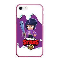 Чехол iPhone 7/8 матовый BRAWL STARS BIBI, цвет: 3D-малиновый