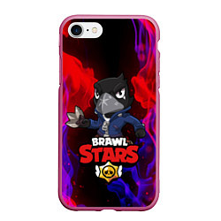 Чехол iPhone 7/8 матовый Brawl Stars CROW, цвет: 3D-малиновый