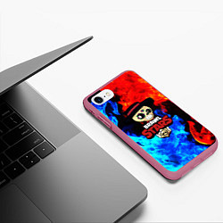 Чехол iPhone 7/8 матовый Brawl Stars Poko, цвет: 3D-малиновый — фото 2