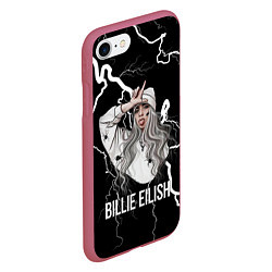 Чехол iPhone 7/8 матовый BILLIE EILISH, цвет: 3D-малиновый — фото 2