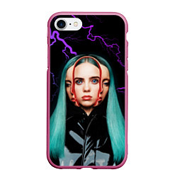 Чехол iPhone 7/8 матовый BILLIE EILISH, цвет: 3D-малиновый