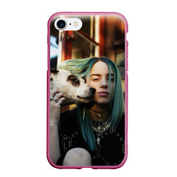 Чехол iPhone 7/8 матовый BILLIE EILISH, цвет: 3D-малиновый