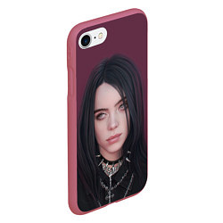 Чехол iPhone 7/8 матовый BILLIE EILISH, цвет: 3D-малиновый — фото 2