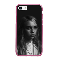 Чехол iPhone 7/8 матовый BILLIE EILISH, цвет: 3D-малиновый