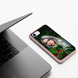 Чехол iPhone 7/8 матовый BILLIE EILISH, цвет: 3D-светло-розовый — фото 2