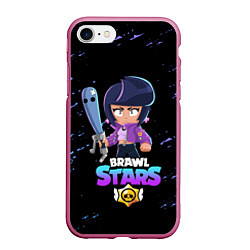 Чехол iPhone 7/8 матовый BRAWL STARS BIBI, цвет: 3D-малиновый