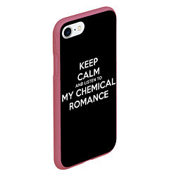 Чехол iPhone 7/8 матовый My chemical romance, цвет: 3D-малиновый — фото 2