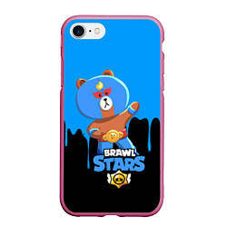 Чехол iPhone 7/8 матовый BRAWL STARS EL BROWN, цвет: 3D-малиновый