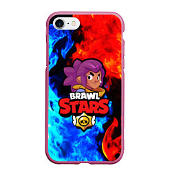 Чехол iPhone 7/8 матовый BRAWL STARS SHELLY, цвет: 3D-малиновый