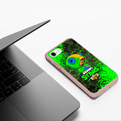 Чехол iPhone 7/8 матовый BRAWL STARS LEON, цвет: 3D-светло-розовый — фото 2